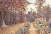 Ernest Arthur Rowe The Gardens at Campsea Ashe.Watercolur (mk46) oil painting